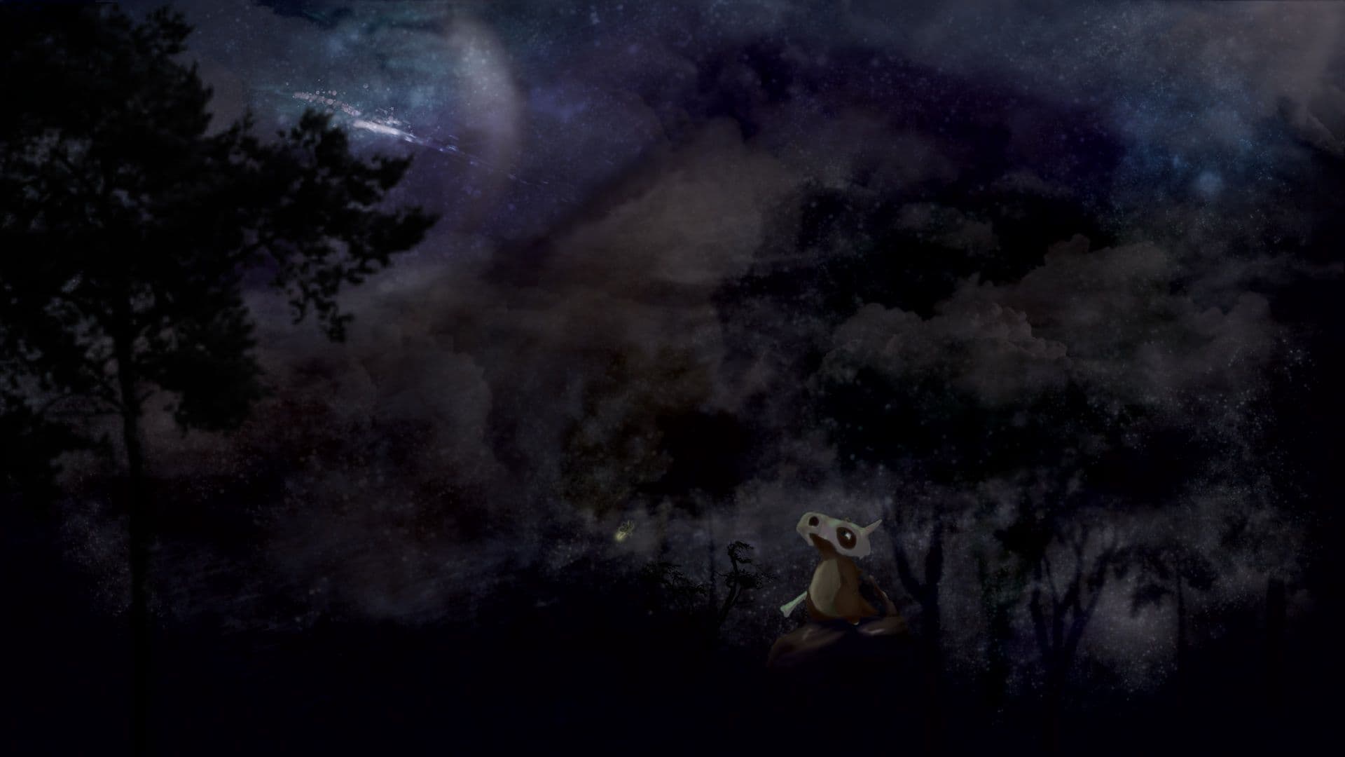 Night sky over an Orion themed game scene
